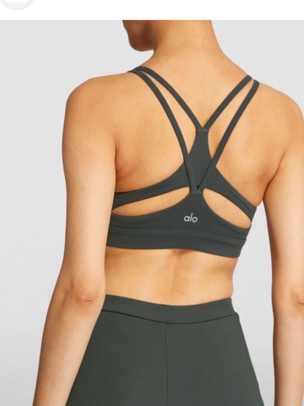 Alo Yoga airbrush suspension Sports Bra - Top Dark Green Small